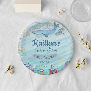 Onder het Zee Ocean Thed Baby shower Papieren Bordje