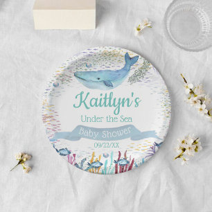Onder het Zee   Ocean Thed Baby shower Papieren Bordje