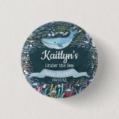 Onder het Zee | Ocean Thed Baby shower Ronde Button 3,2 Cm (Voorkant)