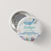 Onder het Zee | Ocean Thed Baby shower Ronde Button 3,2 Cm (Voorkant /achterkant)