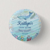 Onder het Zee | Ocean Thed Baby shower Ronde Button 3,2 Cm (Voorkant)