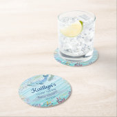 Onder het Zee | Ocean Thed Baby shower Ronde Kartonnen Onderzetter (Insitu)