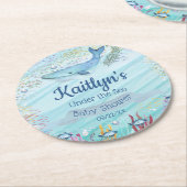 Onder het Zee | Ocean Thed Baby shower Ronde Kartonnen Onderzetter (Gebogen)