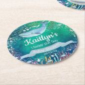 Onder het Zee | Ocean Thed Baby shower Ronde Kartonnen Onderzetter (Gebogen)