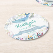 Onder het Zee | Ocean Thed Baby shower Ronde Kartonnen Onderzetter (Gebogen)