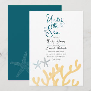 Onder het Zee Ocean thema Baby shower Kaart