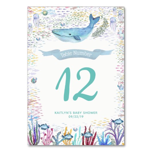 Onder het Zee Ocean Theme Party Kaart (Achterkant)