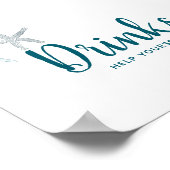 Onder het Zee Ocean themed Baby shower Drinken Sig Poster (Hoek)
