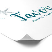 Onder het Zee Ocean themed Baby shower Favors Sign Poster (Hoek)