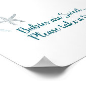 Onder het Zee Ocean themed Baby shower TreapSign. Poster (Hoek)