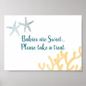 Onder het Zee Ocean themed Baby shower TreapSign. Poster (Voorkant)