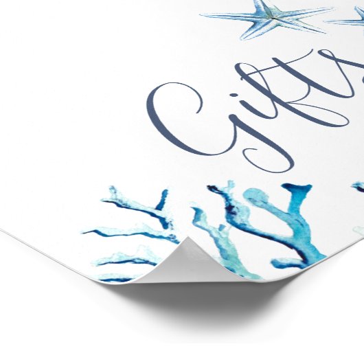 Onder het Zee Ocean Thmed Baby shower Gifts Sign. Poster (Hoek)