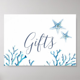 Onder het Zee Ocean Thmed Baby shower Gifts Sign. Poster