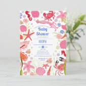 Onder het Zee Ocean Thmed Baby Shower Kaart (Staand voorkant)