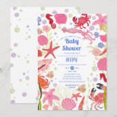 Onder het Zee Ocean Thmed Baby Shower Kaart (Voorkant / Achterkant)