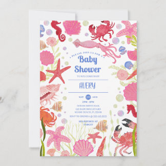 Onder het Zee Ocean Thmed Baby Shower Kaart