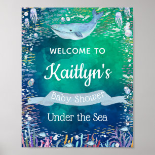 Onder het Zee   Ocean Thmed Baby shower Welcome Poster