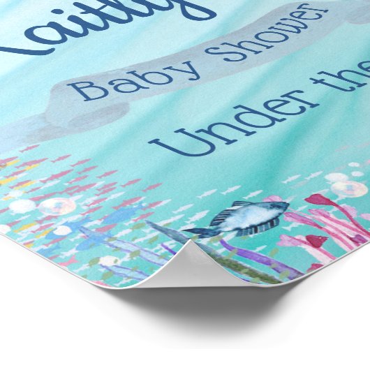 Onder het Zee | Ocean Thmed Baby shower Welcome Poster (Hoek)