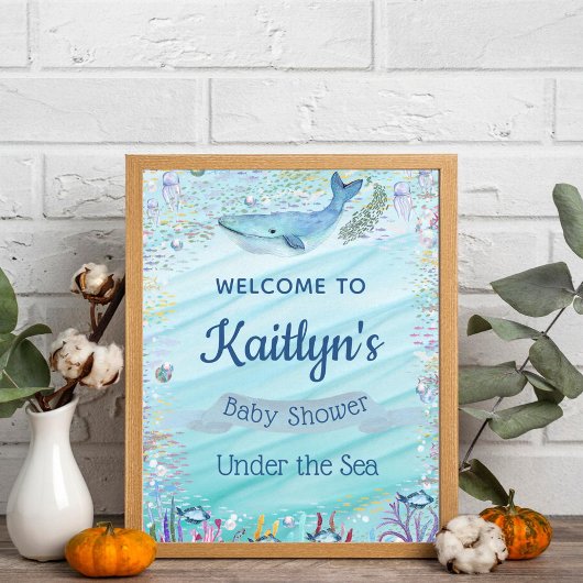 Onder het Zee | Ocean Thmed Baby shower Welcome Poster