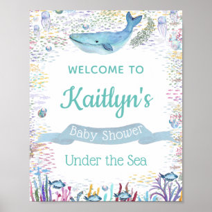 Onder het Zee   Ocean Thmed Baby shower Welcome Poster