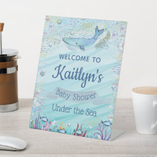 Onder het Zee   Ocean Thmed Baby shower Welcome Reclamebord Met Voetstuk