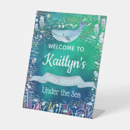 Onder het Zee | Ocean Thmed Baby shower Welcome Reclamebord Met Voetstuk