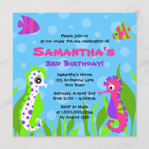 Onder het Zee Ocean Thmed Kids Birthday Party Kaart