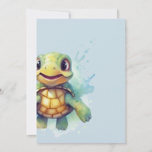 Onder het Zee Ocean Turtle Boys Verjaardagsfeest Kaart (Achterkant)