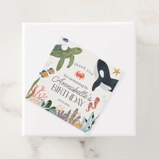 Onder het Zee Ocean Verjaardagsfeestgunsten Bedankjes Labels (In situ)