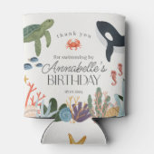 Onder het Zee Ocean Verjaardagsfeestgunsten Blikjeskoeler (Achterkant)