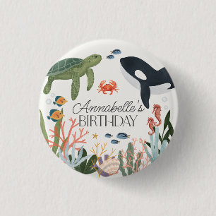 Onder het Zee Ocean Verjaardagsfeestgunsten Ronde Button 3,2 Cm