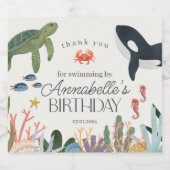 Onder het Zee Ocean Verjaardagsfeestgunsten Sparkling Wijnetiket (Enkel label)