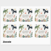 Onder het Zee Ocean Verjaardagsfeestgunsten Vierkante Sticker (Vel)