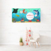 Onder het Zee Ocean Water Bubbles Verjaardagsfeest Spandoek (Insitu)