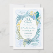 Onder het Zee Ocean Waves Seahorse Baby Boy Kaart (Voorkant)