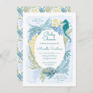 Onder het Zee Ocean Waves Seahorse Baby Boy Kaart