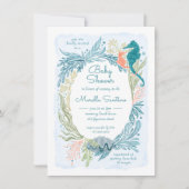 Onder het Zee Ocean Waves Seahorse Baby Meisje Kaart (Voorkant)