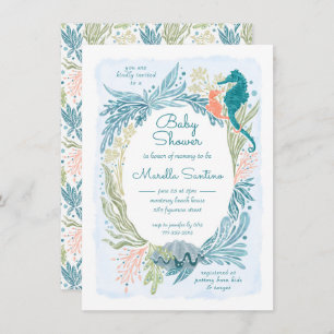 Onder het Zee Ocean Waves Seahorse Baby Meisje Kaart