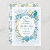 Onder het Zee Ocean Waves Seahorse Twins Boys Kaart (Voorkant / Achterkant)