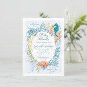 Onder het Zee Ocean Waves Seahorse Twins Meisjes Kaart (Staand voorkant)