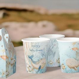 Onder het Zee Ocean Whale Baby shower Papieren Bekers