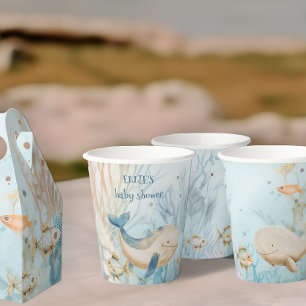 Onder het Zee Ocean Whale Baby shower Papieren Bekers