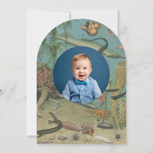 Onder het Zee Ocean Zee Animal retro Birthday Kaart (Achterkant)