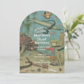 Onder het Zee Ocean Zee Animal retro Birthday Kaart (Staand voorkant)