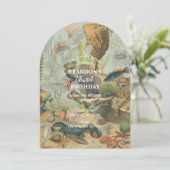 Onder het Zee Ocean Zee Animal retro Birthday Kaart (Staand voorkant)