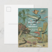 Onder het Zee Ocean Zee Animal retro Birthday Uitnodiging Briefkaart (Voorkant / Achterkant)
