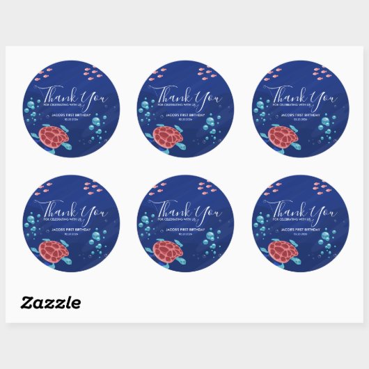 Onder het Zee Ocean Zee Creatures Ronde Sticker (Vel)