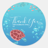 Onder het Zee Ocean Zee Creatures Ronde Sticker (Voorkant)