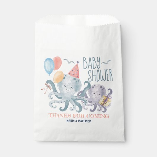 Onder het Zee Octopus Baby shower dank u wel Bedankzakje (Voorkant)