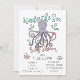 Onder het Zee Octopus Baby shower Kaart